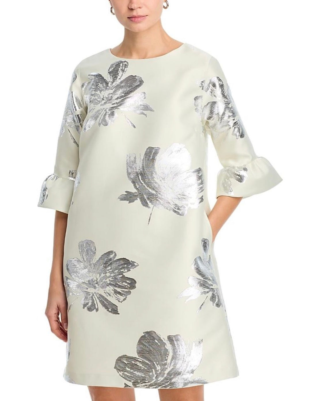 SILVER FLOWER DRESS