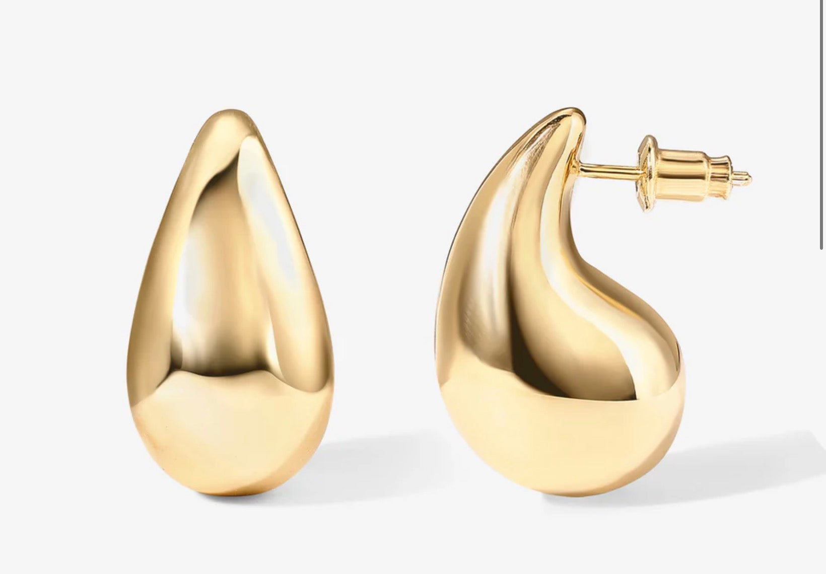 SOLID GOLD TEARDROP POST EARRING