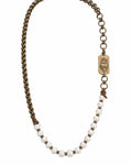 BRONZE AND BAROQUE HEART NECKLACE