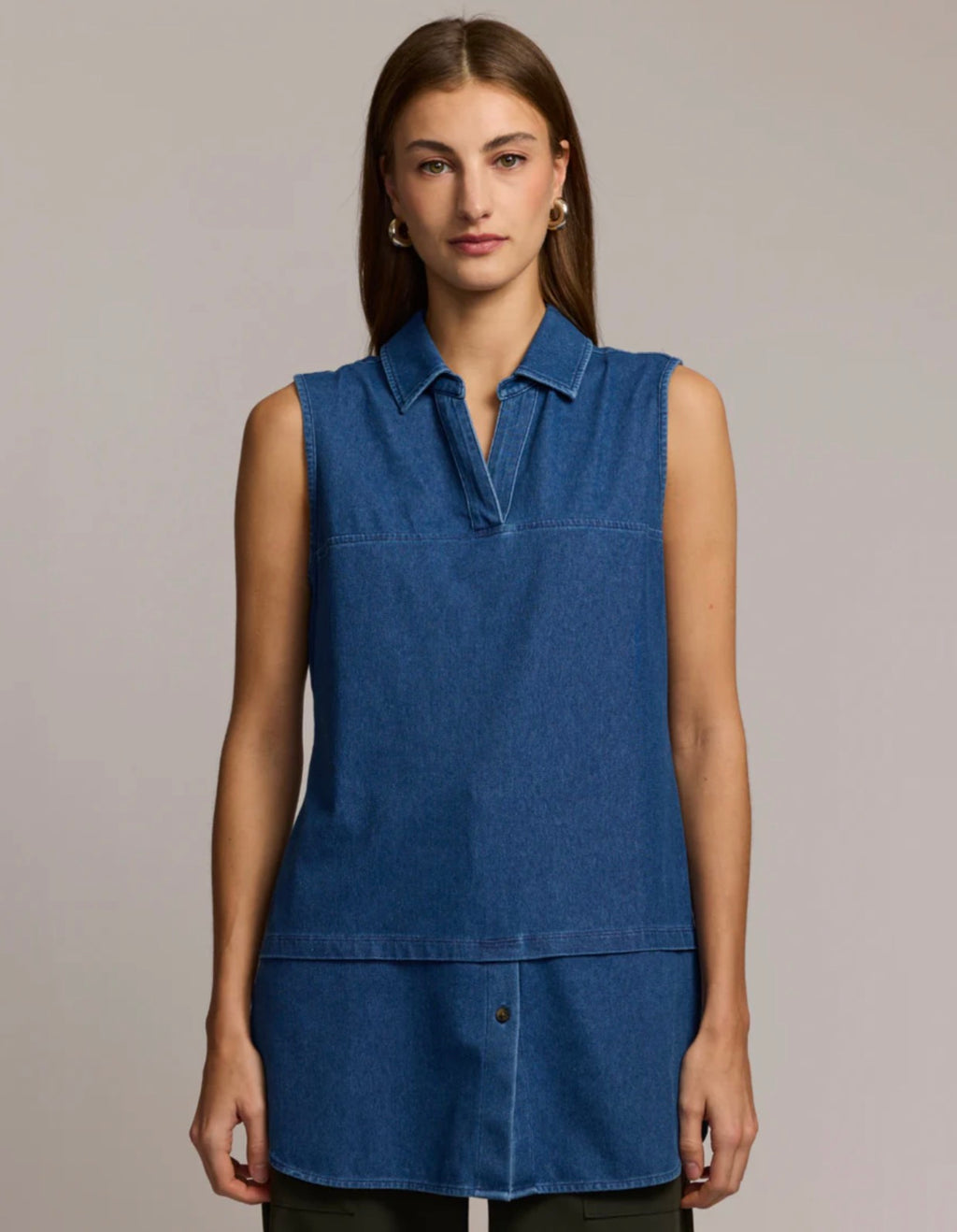 LEA SLEEVELESS KNIT DENIM FOUNDATION LAYER
