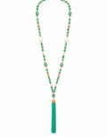 EMERALD GREEN TASSEL NECKLACE