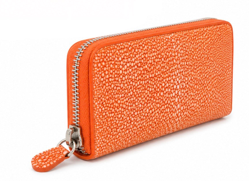 BURNT ORANGE STINGRAY WALLET