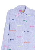 WHITE STRIPES EMBROIDERED SHIRT