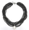 THE CRYSTAL NECKLACE GUNMETAL SILVER