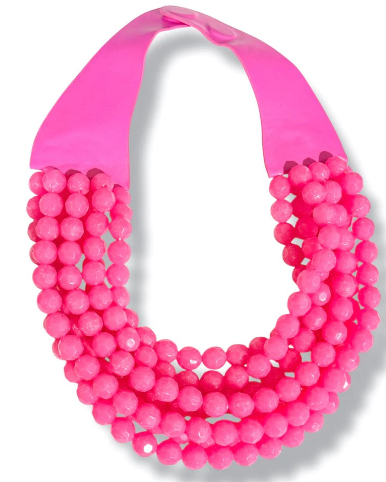 FUSCHIA BIB NECKLACE