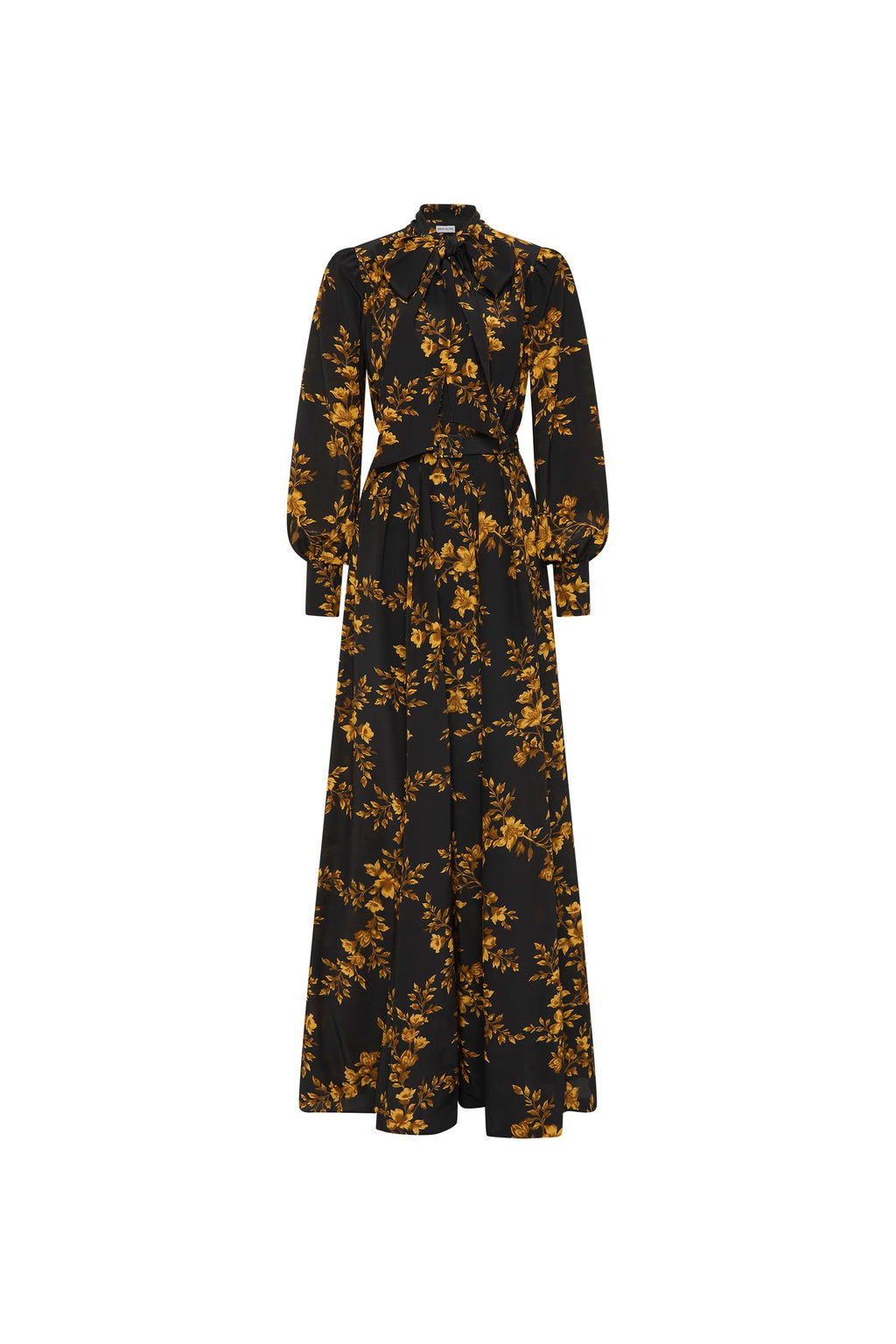 GILDED FLORAL LONG SLEEVE MAXI DRESS