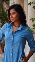 GINGER DENIM 3/4 SLEEVE SHIRT