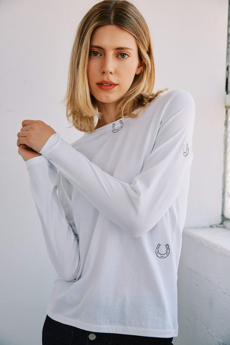 EMBROIDERED HORSESHOE TSHIRT