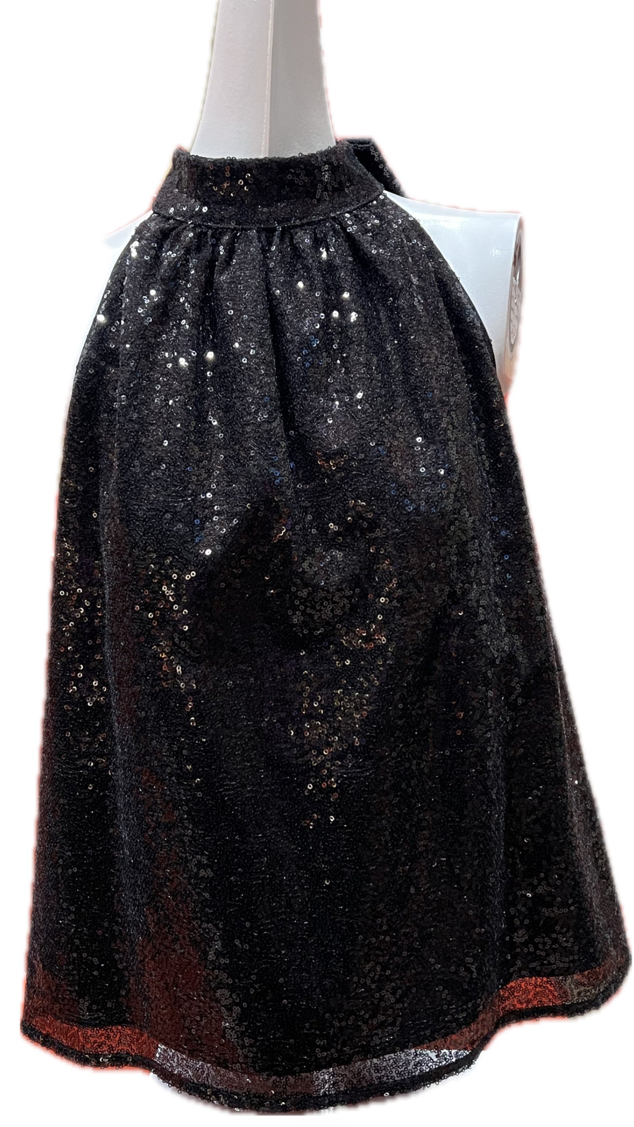 SEQUIN MOCK NECK TOP