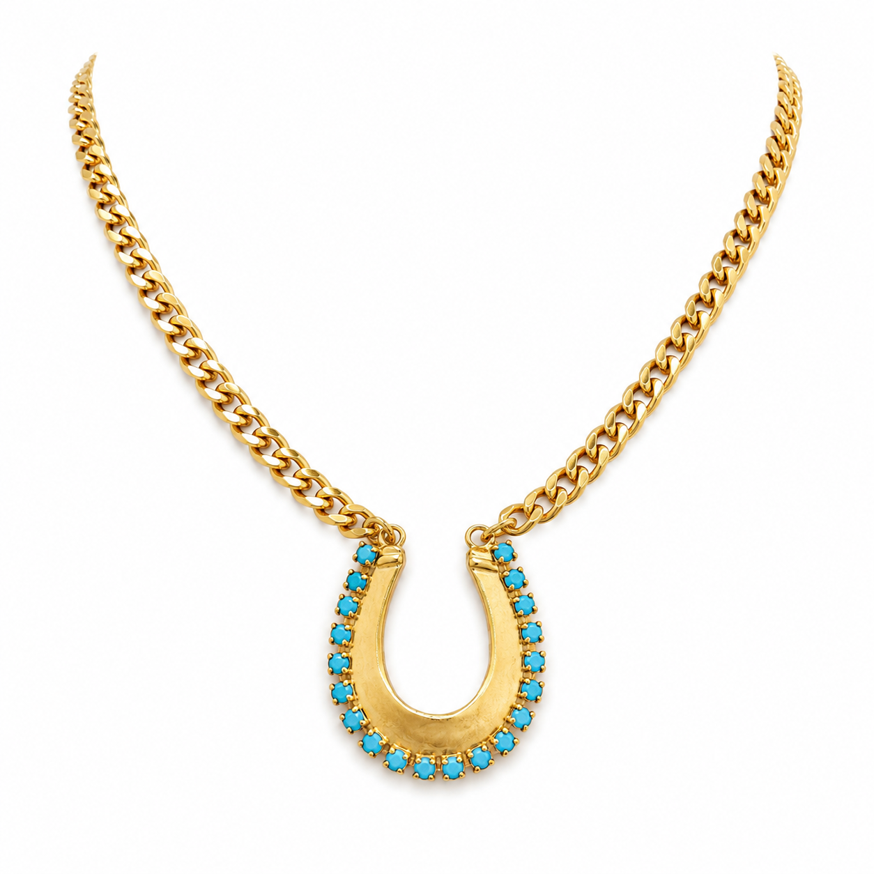 TURQUOISE HORSESHOE NECKLACE