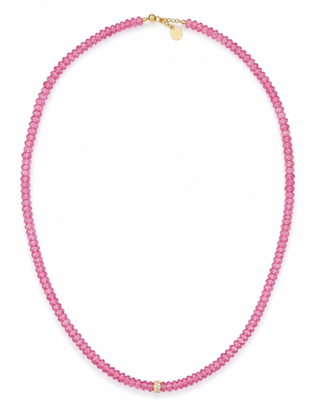 PINK TOPAZ BEADED NECKLACE