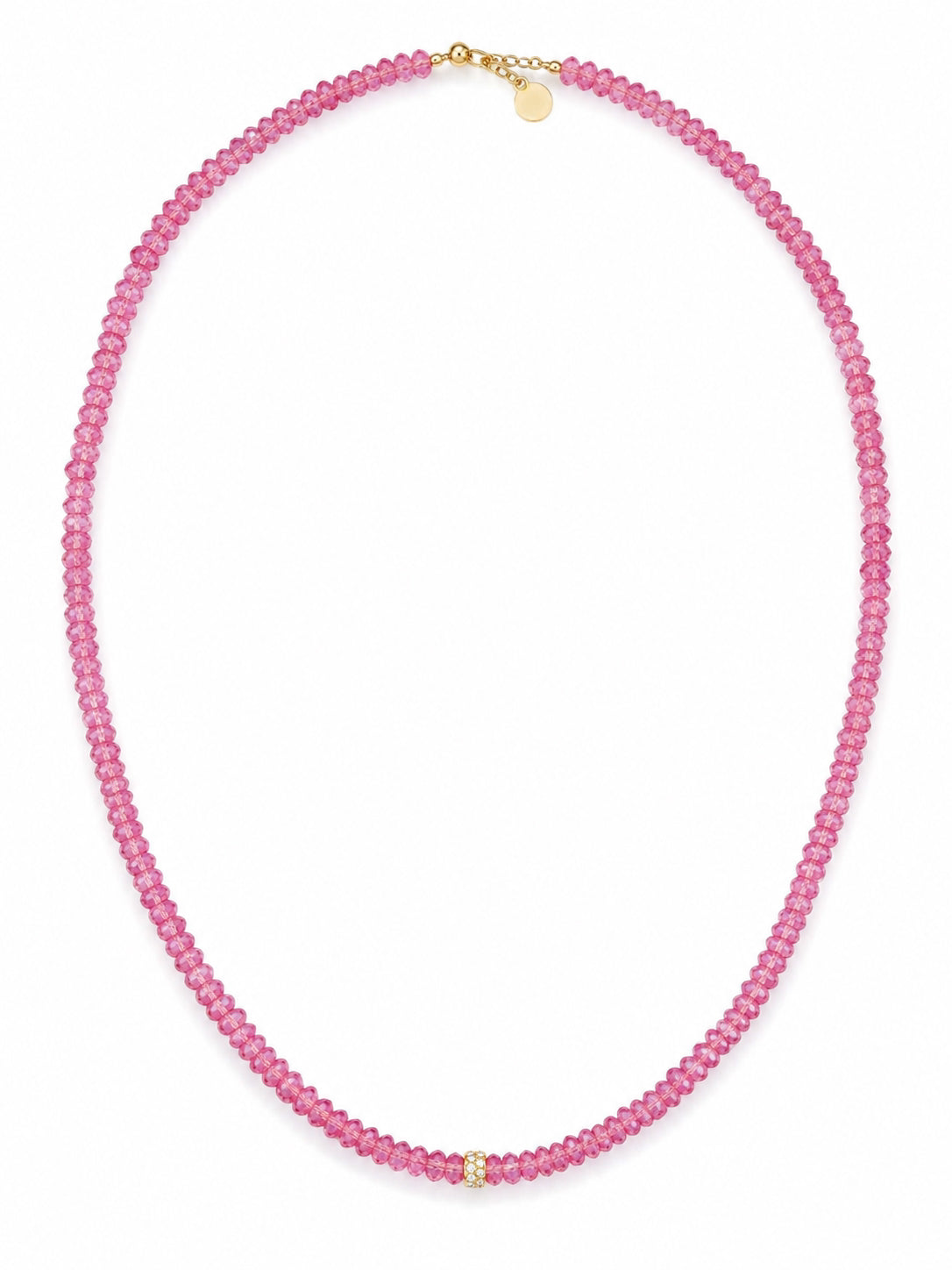 PINK TOPAZ BEADED NECKLACE