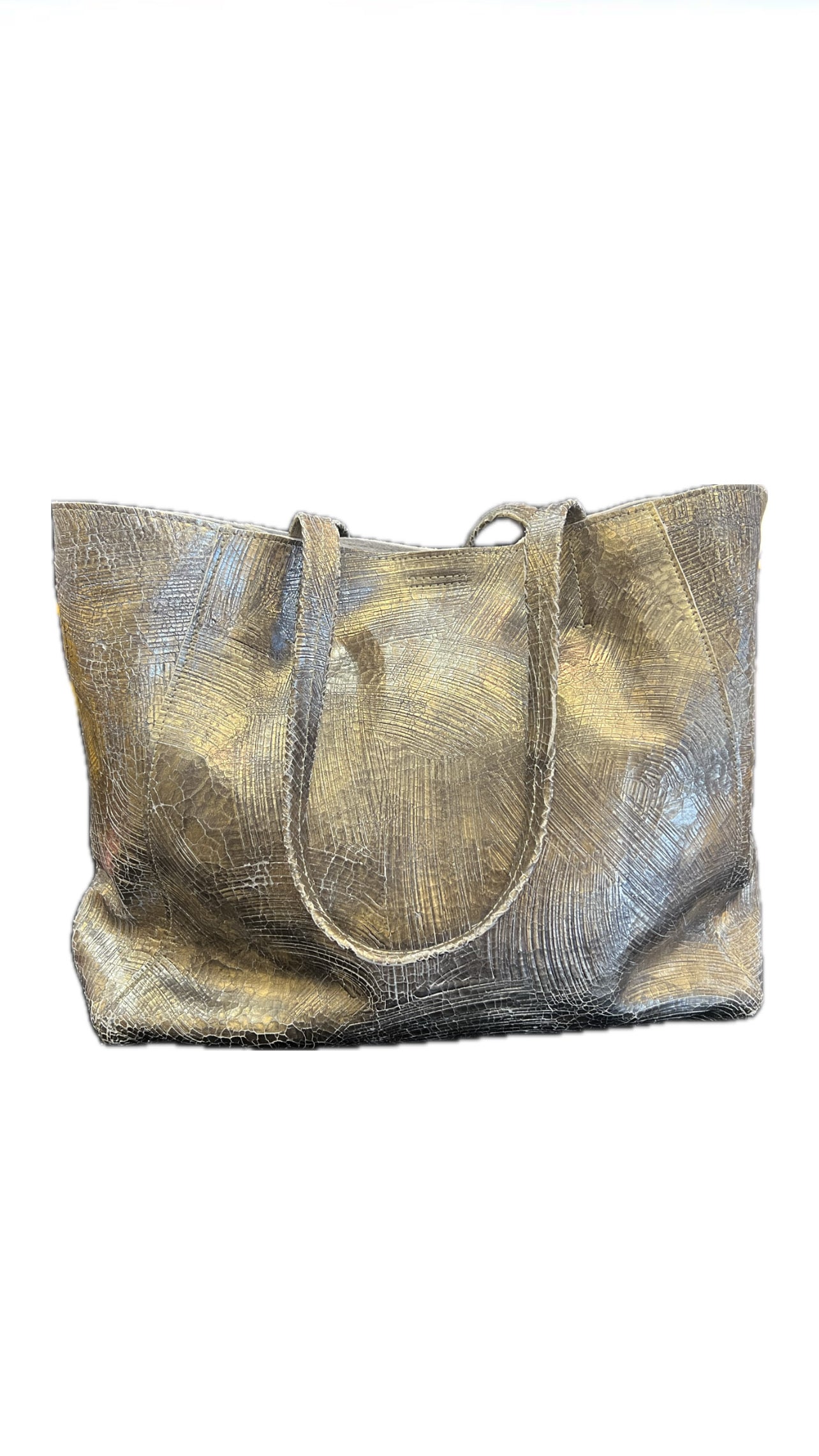 METALLIC SILVER TOTE