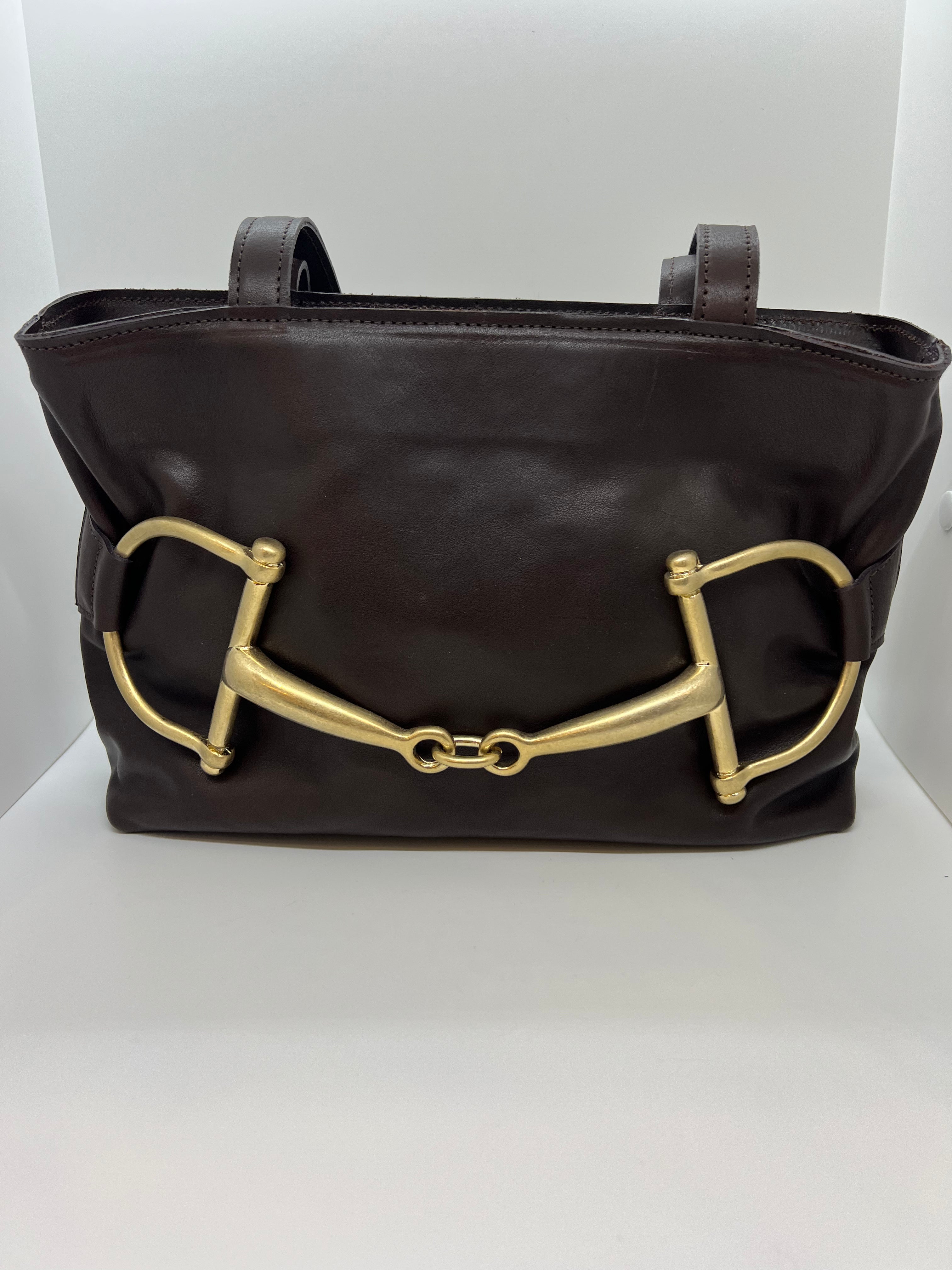 CHOCOLATE GUCCI BIT HANDBAG