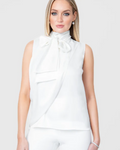 SATIN TIE NECK TOP