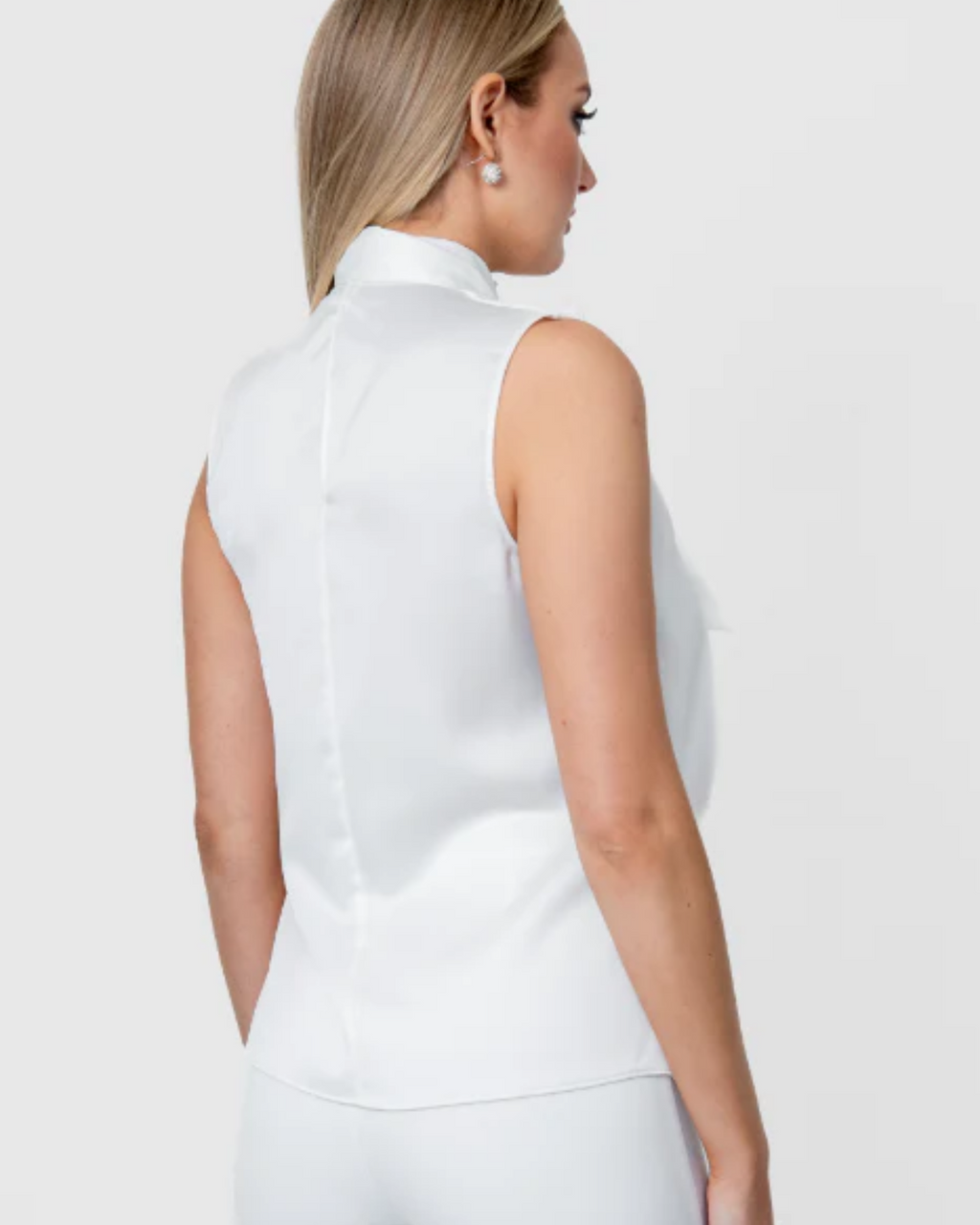 SATIN TIE NECK TOP