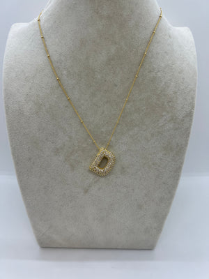 BUBBLE PAVE INITIAL NECKLACE