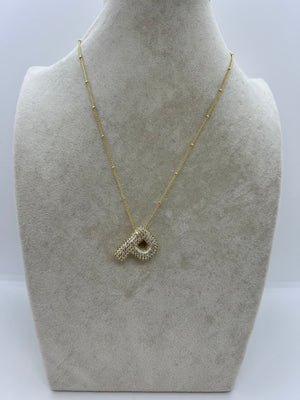 BUBBLE PAVE INITIAL NECKLACE