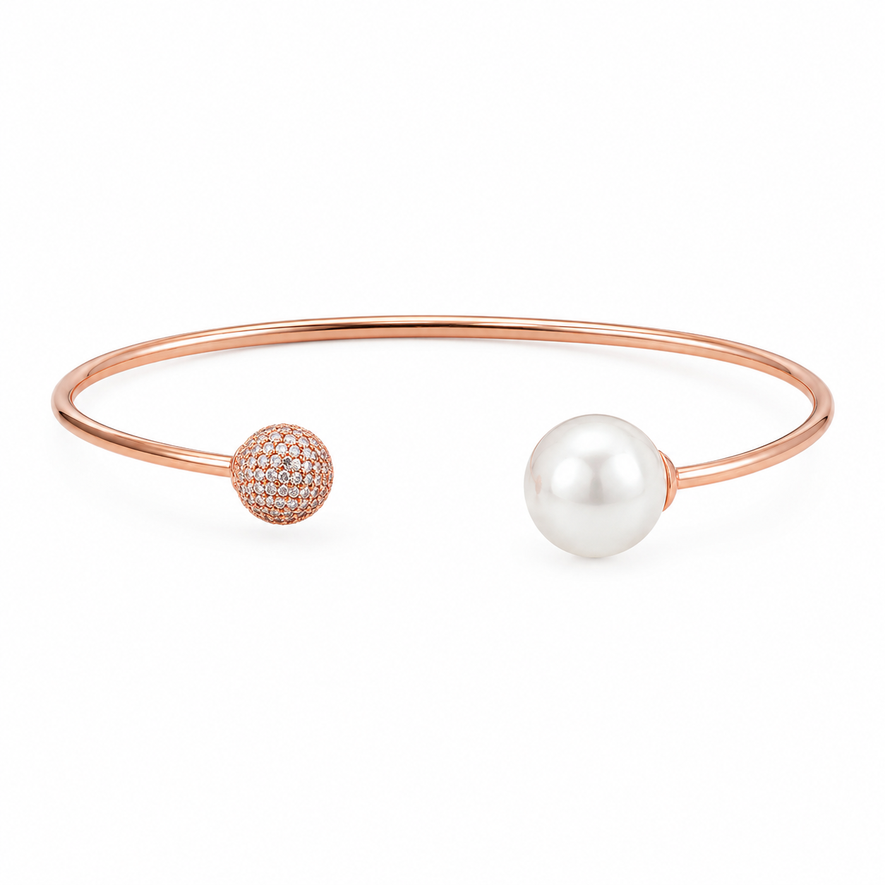 ROSE GOLD & PEARL CUFF BRACELET