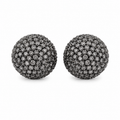 GUNMETAL CRYSTAL GLOBE EARRINGS