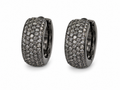 GUNMETAL CRYSTAL HUGGIE EARRINGS