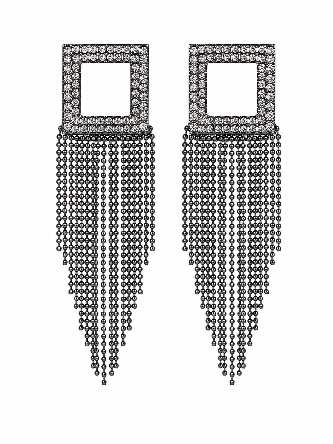 GUNMETAL ASHLEY TASSEL EARRINGS