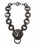 GUN METAL LION NECKLACE