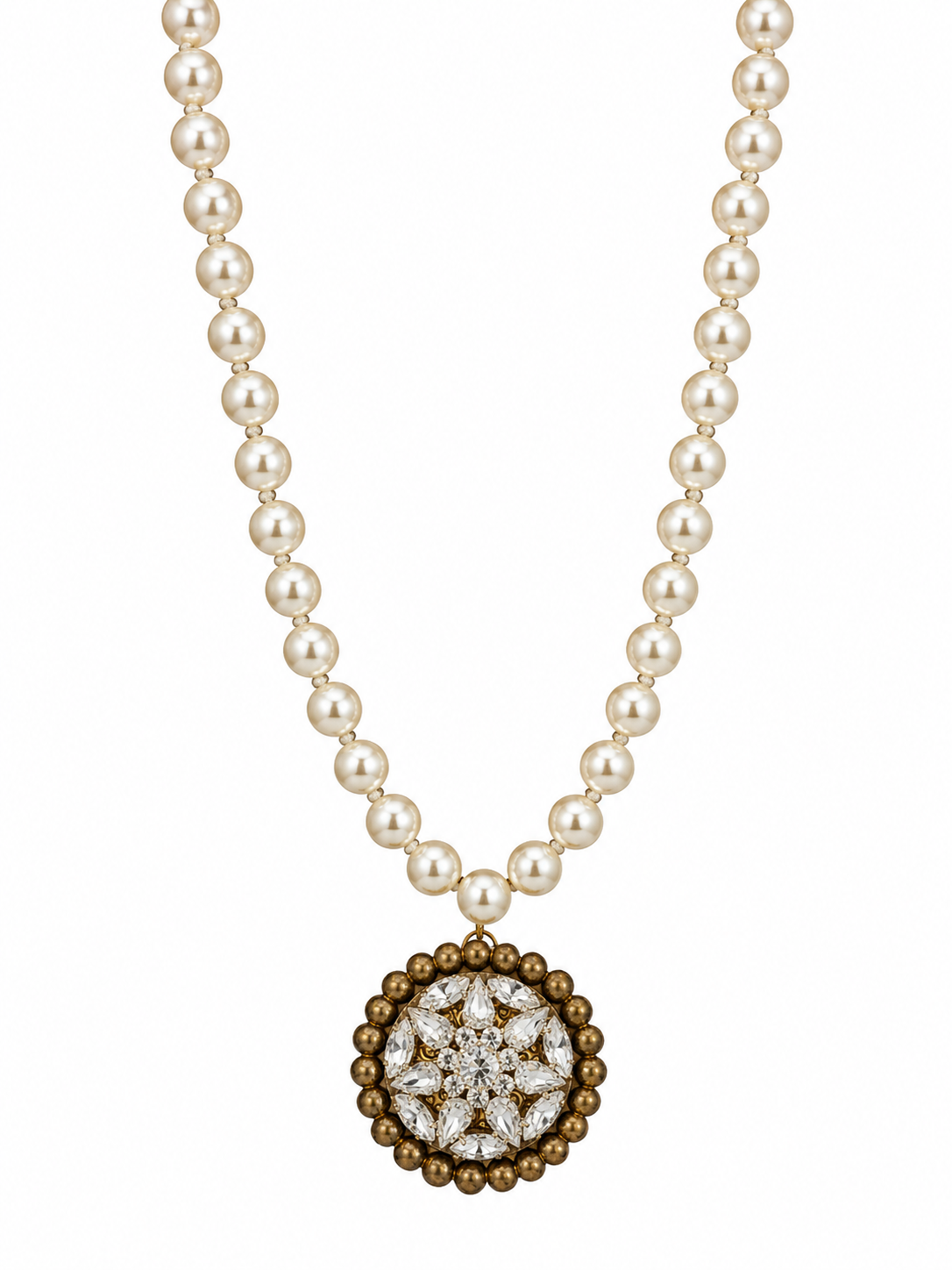 VINTAGE CZECH BUTTON PENDANT