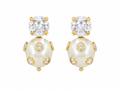 ROUND PEARL STUDS CLEAR
