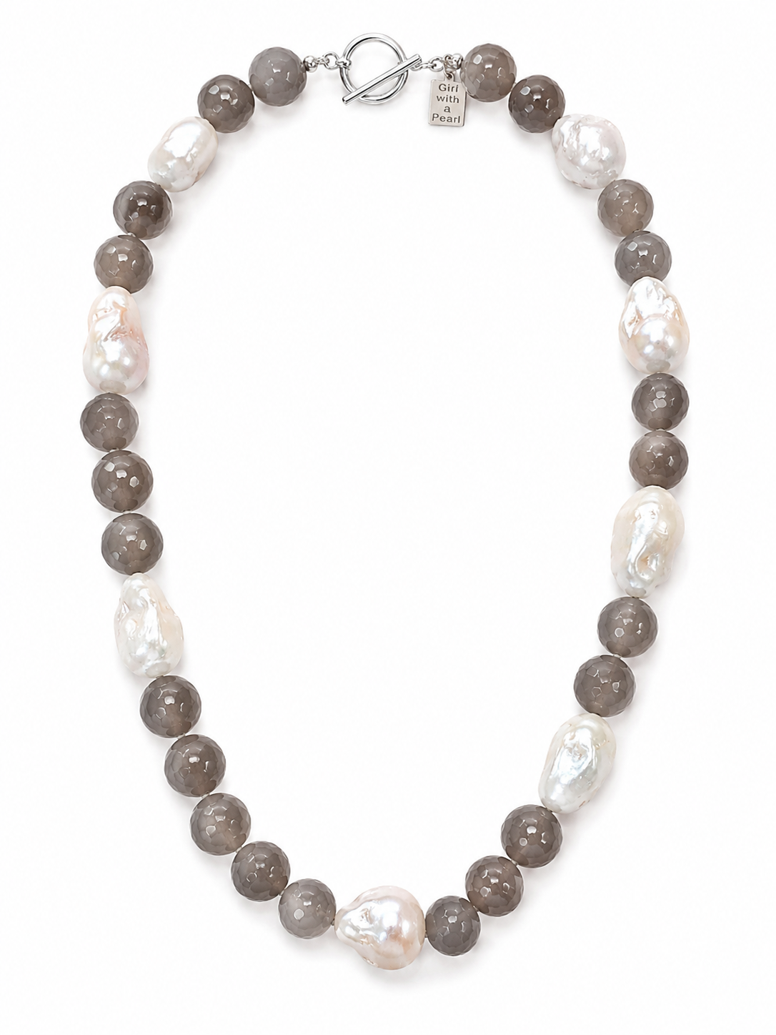 SMOKY QUARTZ & PEARL NECKLACE
