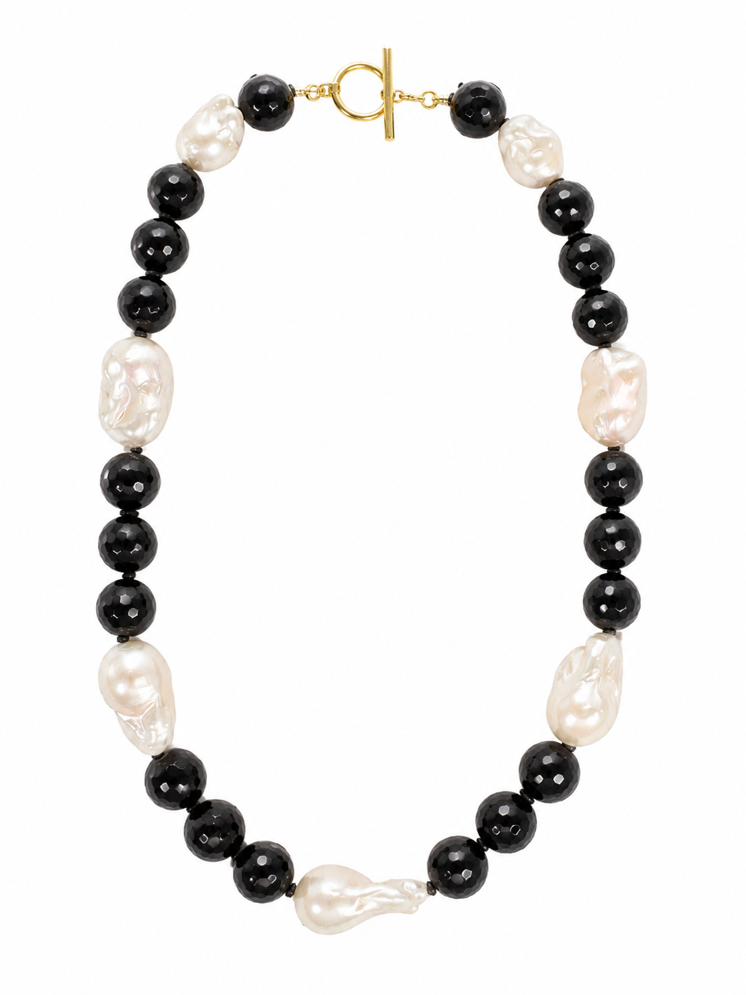 JET BEAD & PEARL NECKLACE