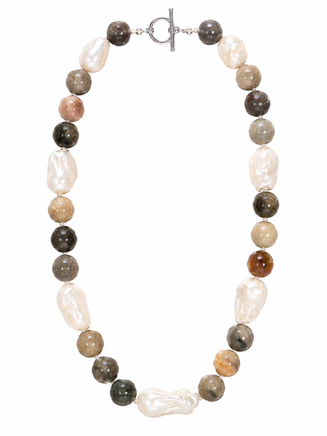 WARM AGATE & PEARL NECKLACE