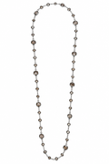 THIN GUNMETAL CRYSTAL CHAIN