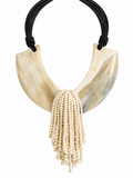BLACK HORN TASSEL NECKLACE
