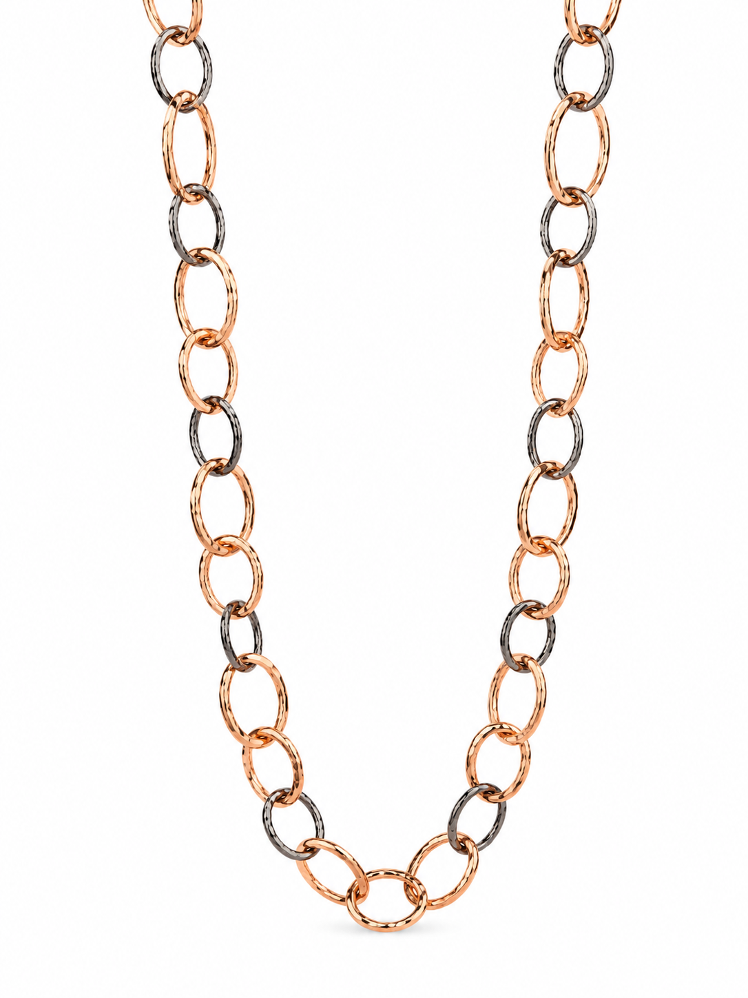 ROSE GOLD & GREY LONG LINK NECKLACE