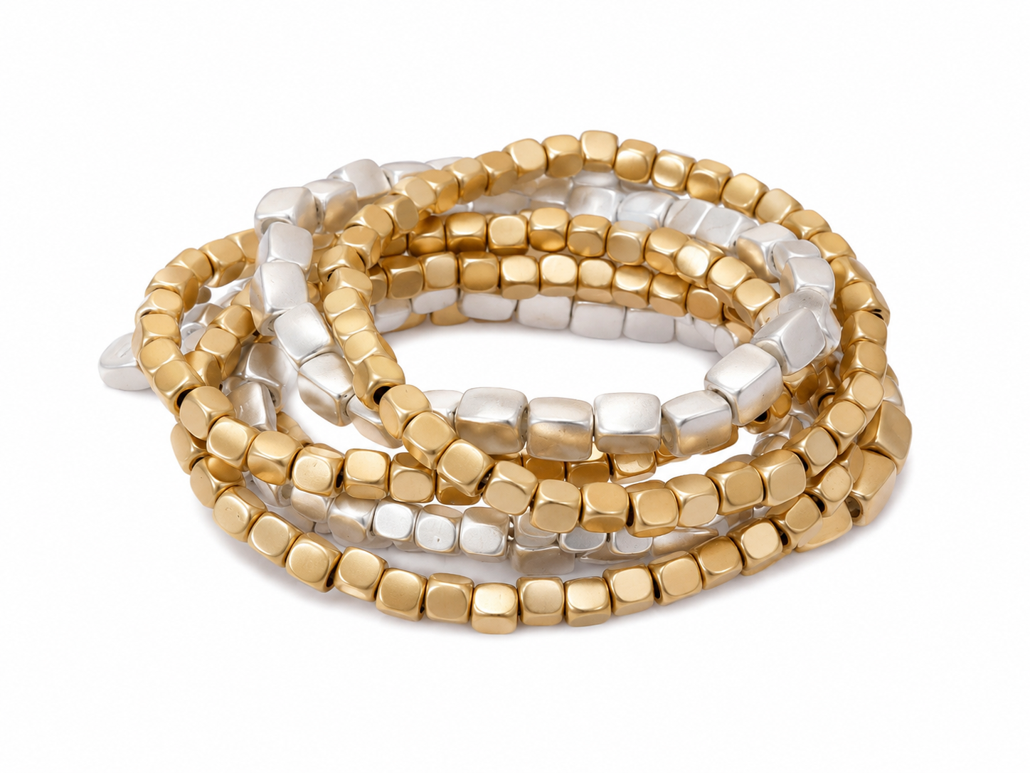 MATTE GOLD/SILVER BRACELET STACK