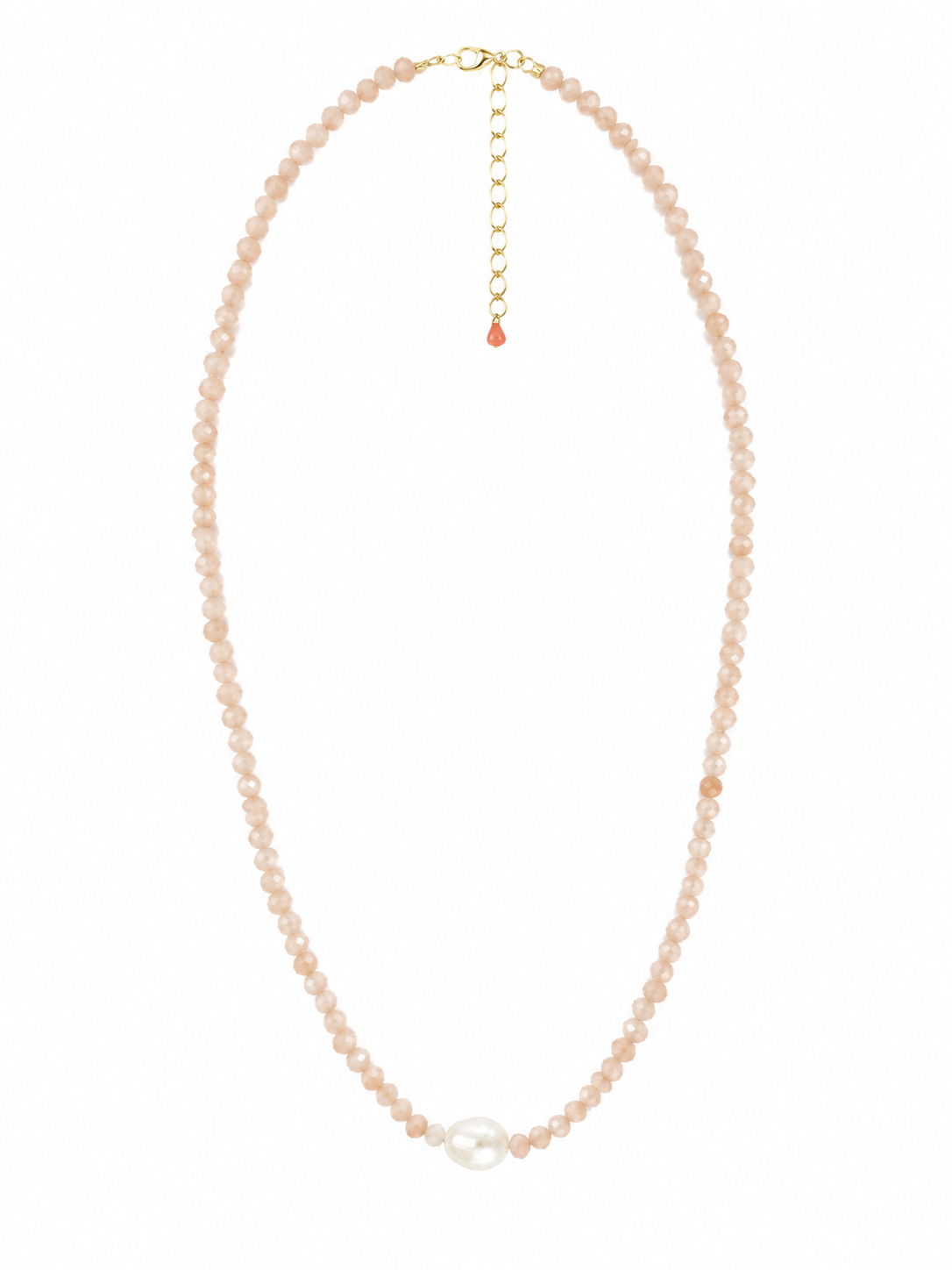 SMALL SEMI-PRECIOUS STONE NECKLACE WITH PEARL