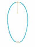 SMALL SEMI-PRECIOUS STONE NECKLACE WITH PEARL