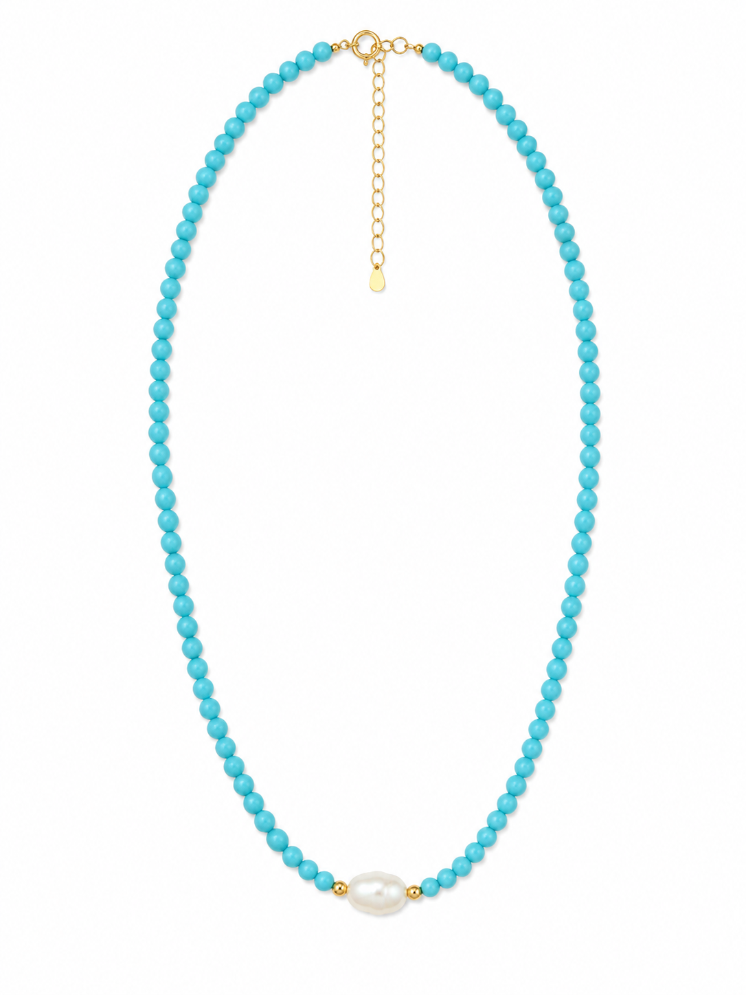 SMALL SEMI-PRECIOUS STONE NECKLACE WITH PEARL