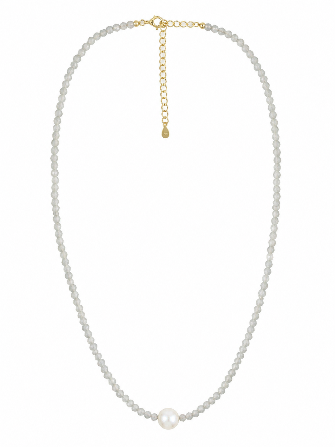 SMALL SEMI-PRECIOUS STONE NECKLACE WITH PEARL