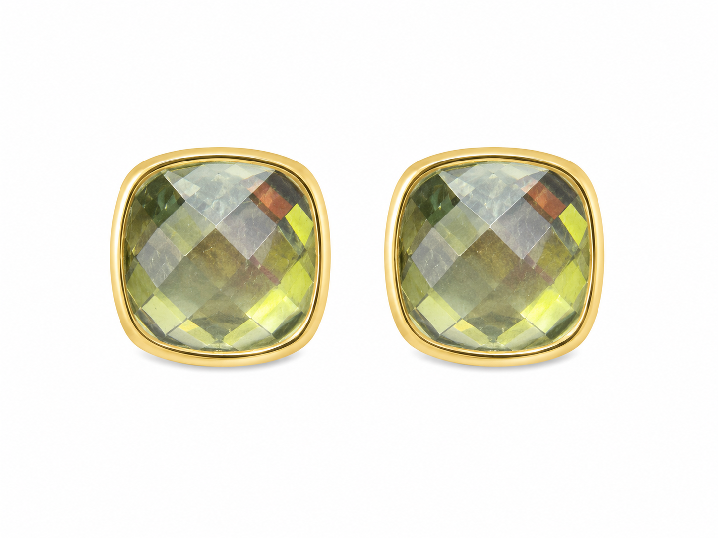OLIVE GEM STUD EARRINGS