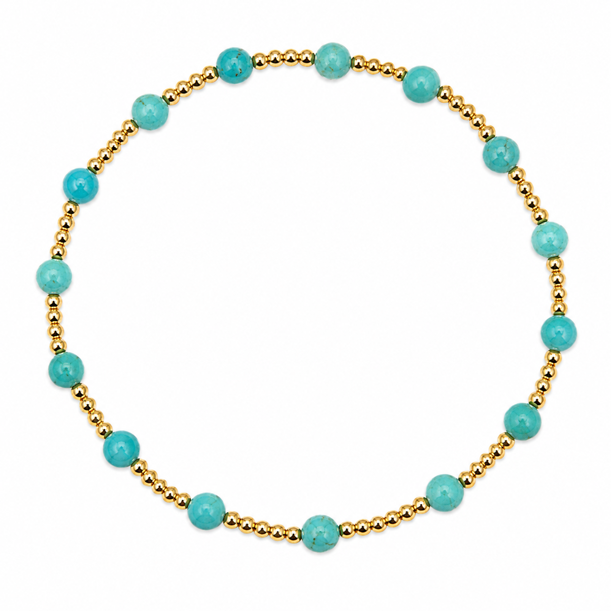 GOLD & TURQUOISE STRETCH BRACELET