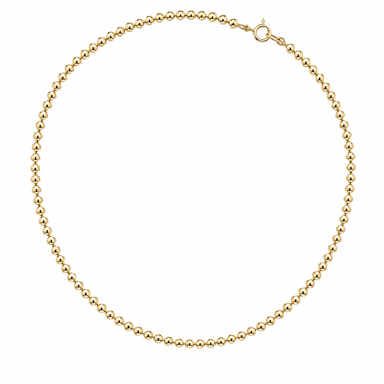 14" 3MM GOLD FILLED BALL NECKLACE