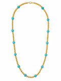 4MM GOLD & TURIQUOISE NECKLACE