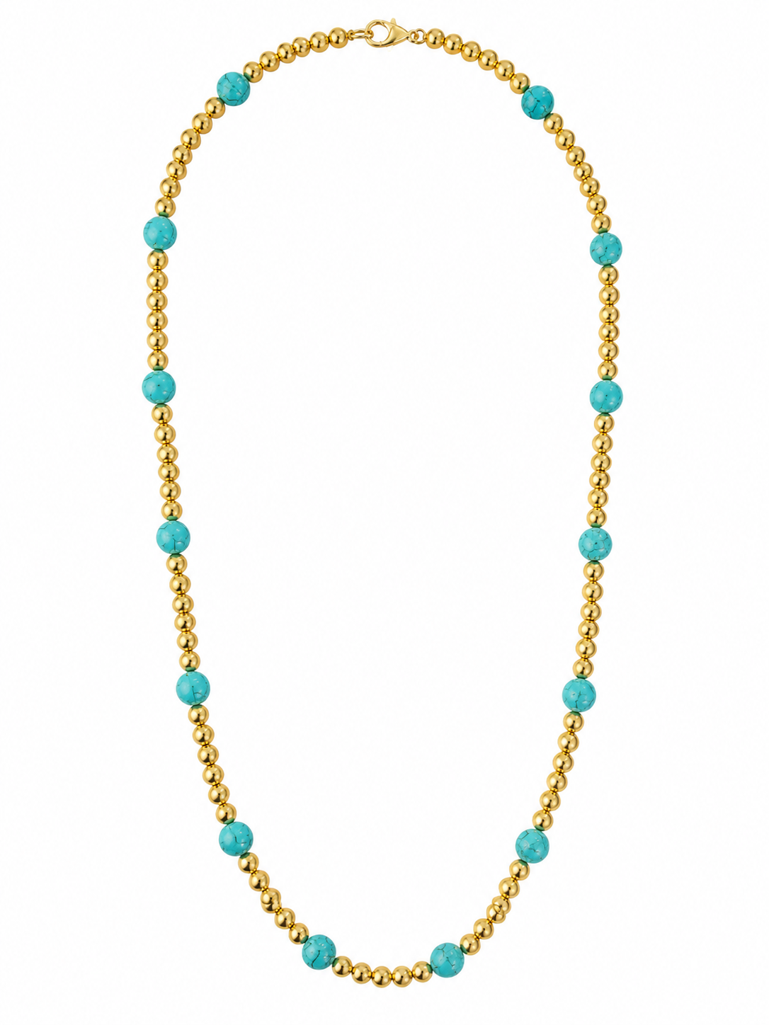 4MM GOLD & TURIQUOISE NECKLACE