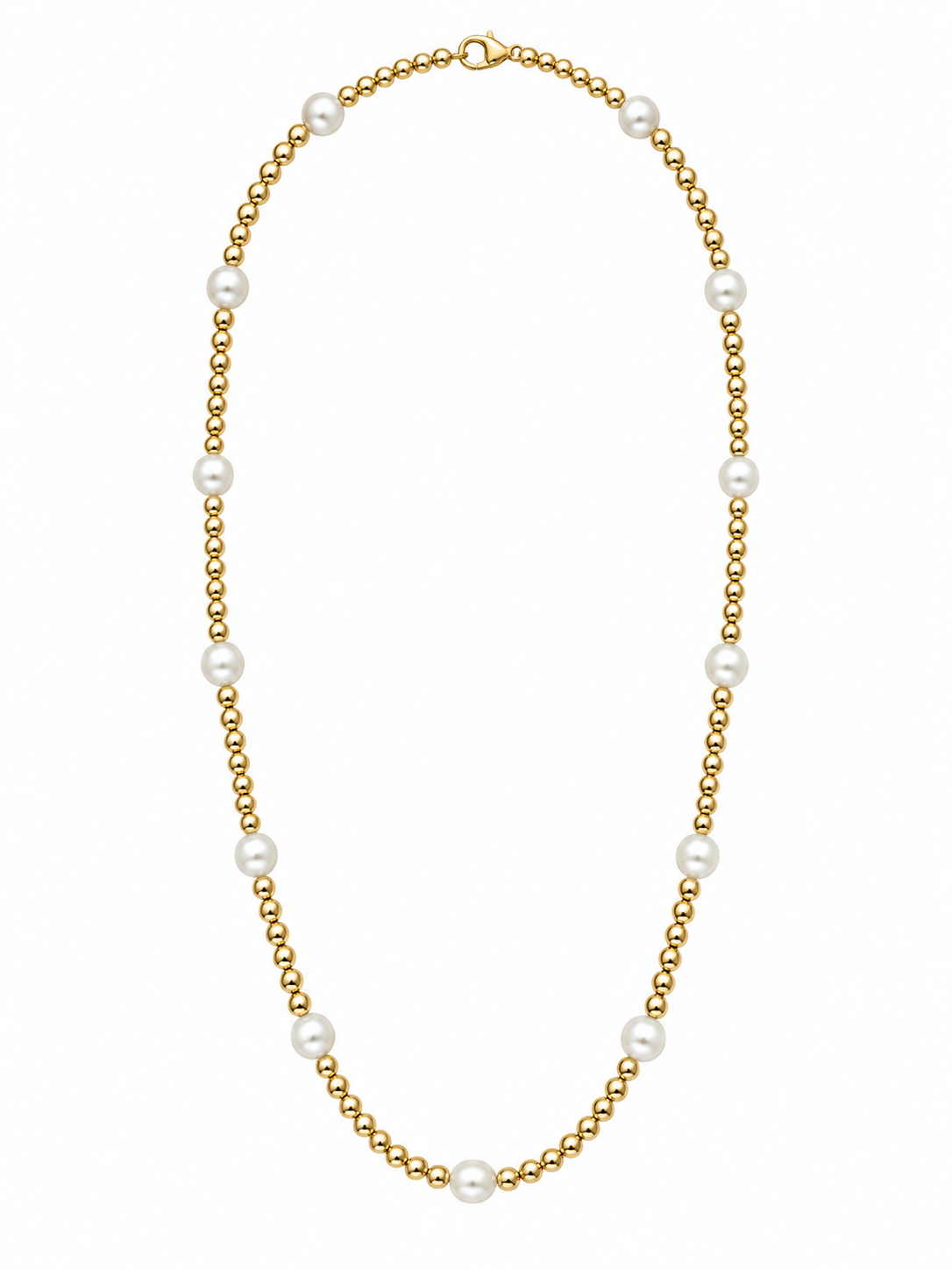 4MM GOLD & PEARL NECKLACE