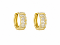 SMALL GOLD HUGGIES WITH BAGUETTES