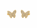 TINY PAVE BUTTERFLY POST EARRINGS
