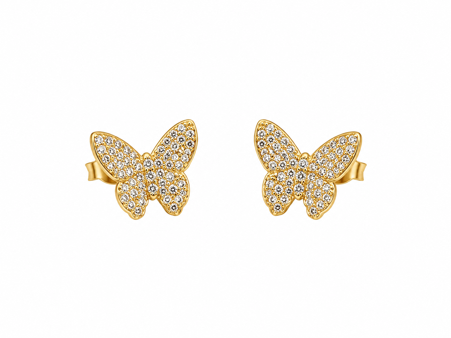 TINY PAVE BUTTERFLY POST EARRINGS