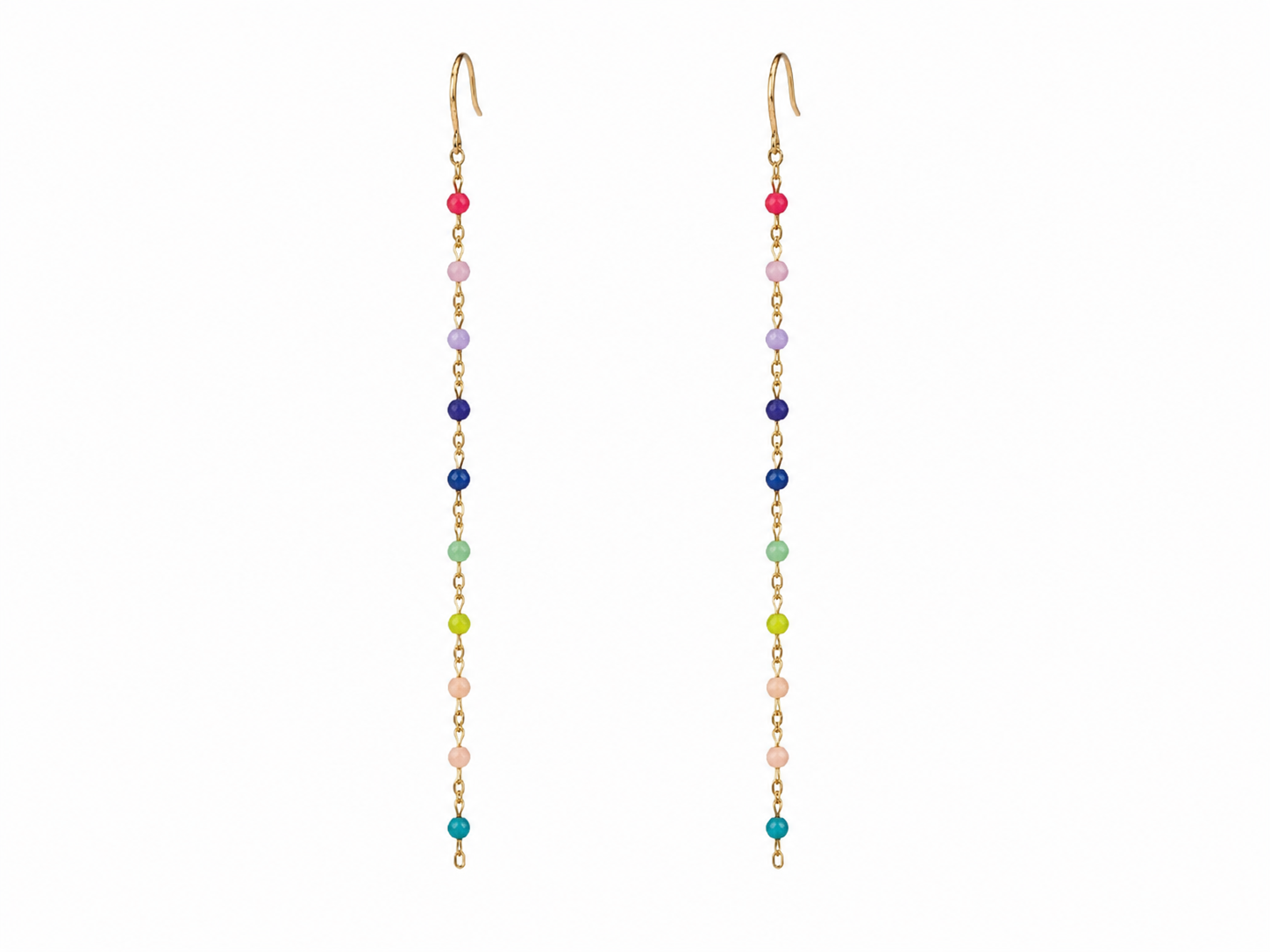 GOLD FILLED MULTICOLOR DUSTER EARRINGS